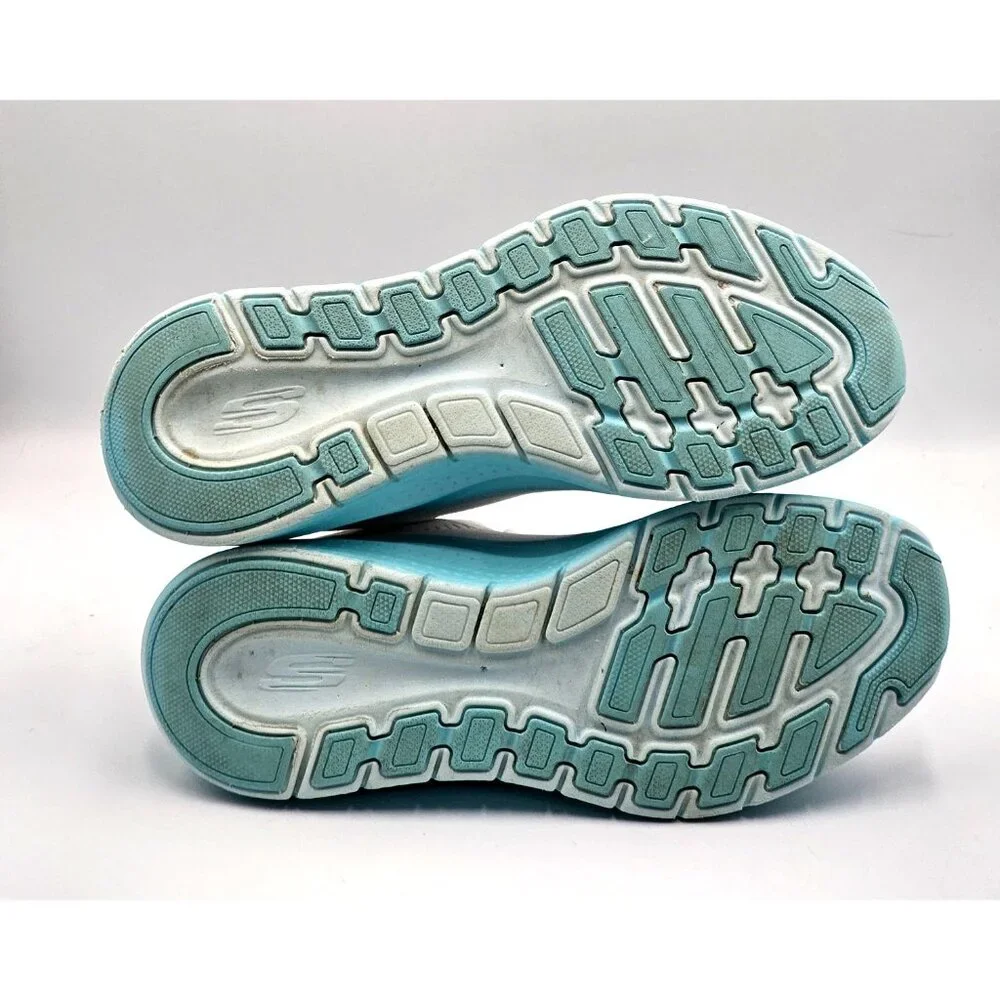 Skechers Men's White & Aqua Arch Fit 2 Athletic Running Sneakers Size 8.5 2904 - Picture 4 of 16